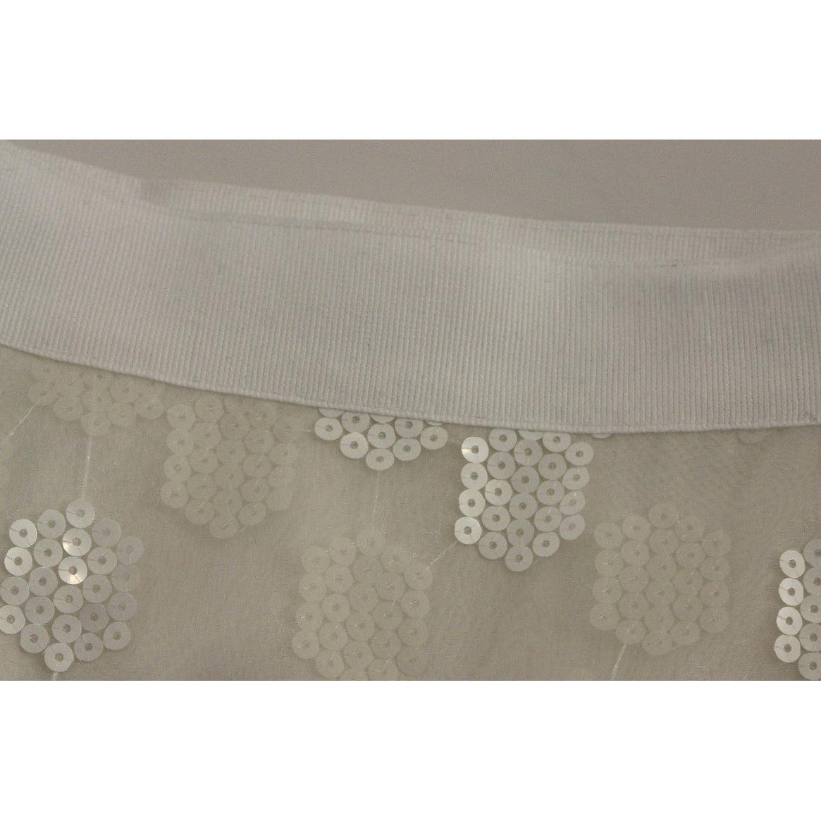 White Sequined Straight Pencil Skirt - coffeewithmee2