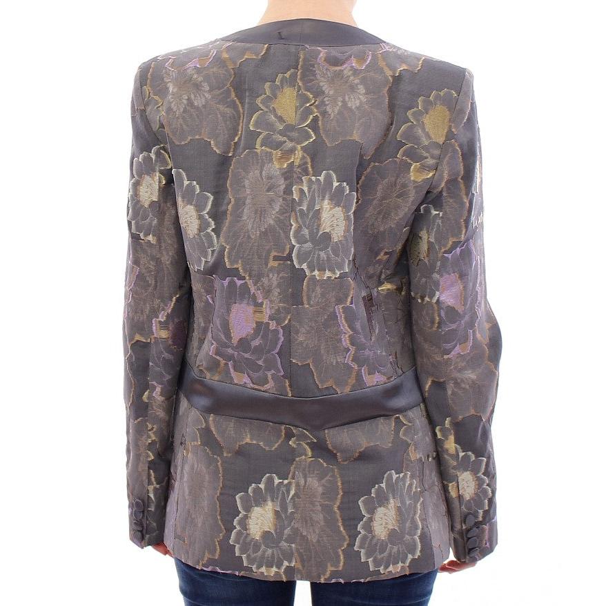 Multicolor Silk Floral Cotton Blazer - coffeewithmee2