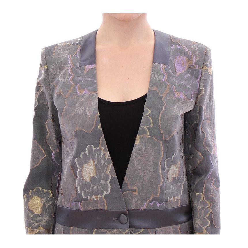 Multicolor Silk Floral Cotton Blazer - coffeewithmee2