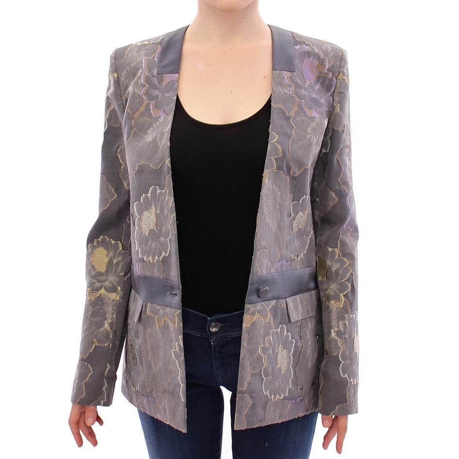 Multicolor Silk Floral Cotton Blazer - coffeewithmee2