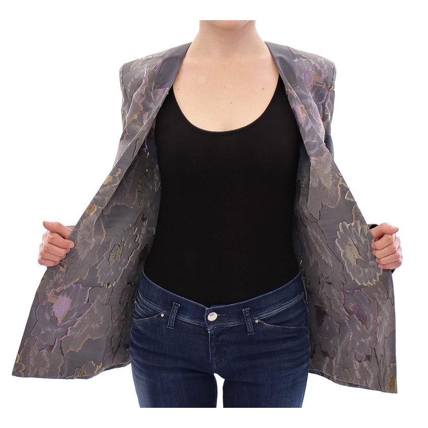 Multicolor Silk Floral Cotton Blazer - coffeewithmee2