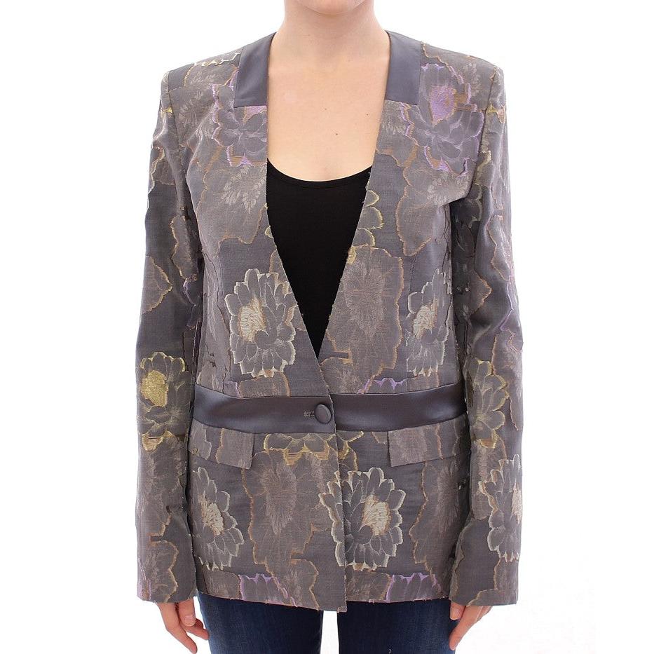 Multicolor Silk Floral Cotton Blazer - coffeewithmee2