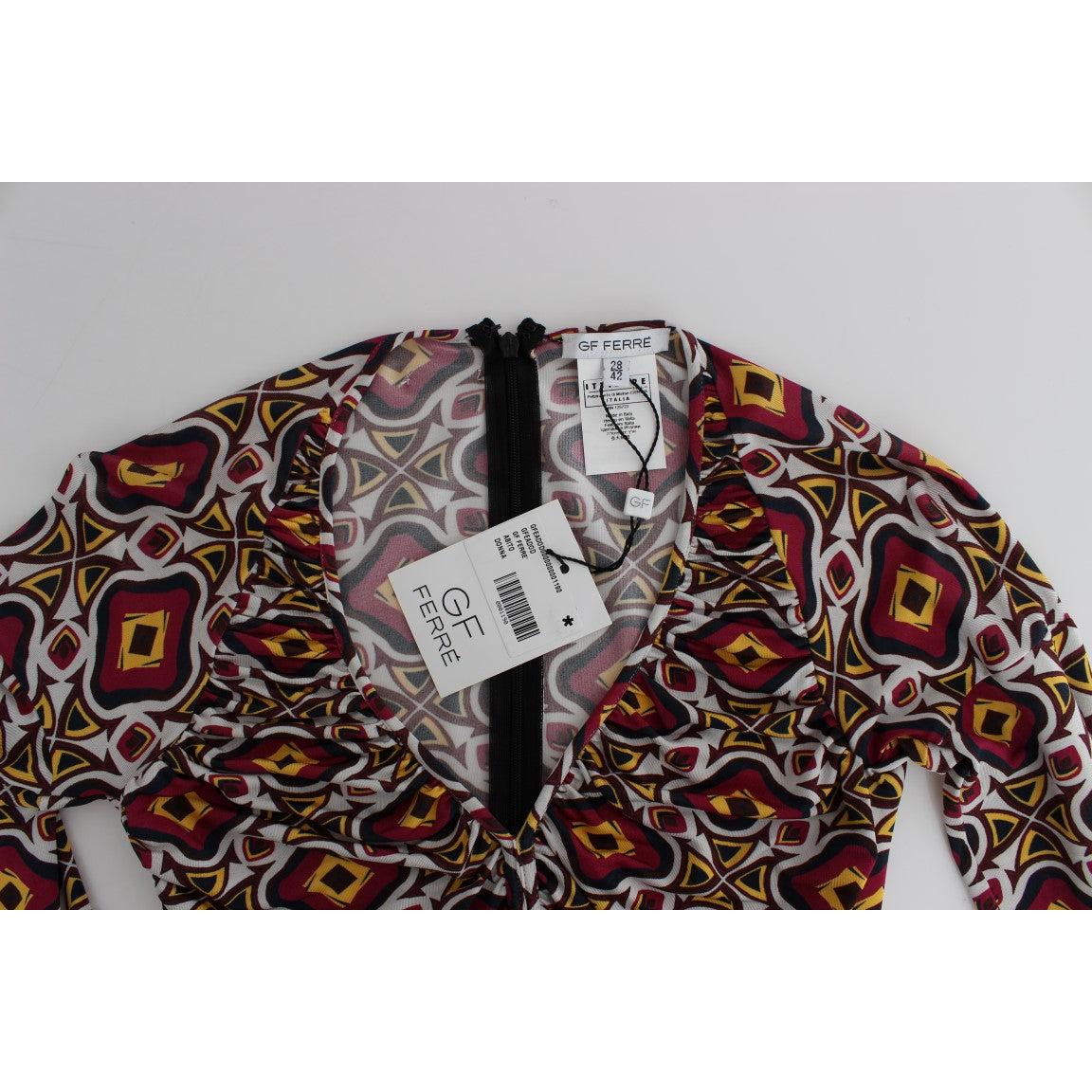 Multicolor Longsleeved Viscose Shift Dress - coffeewithmee2