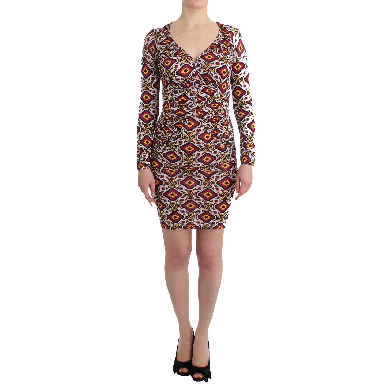 Multicolor Longsleeved Viscose Shift Dress - coffeewithmee2