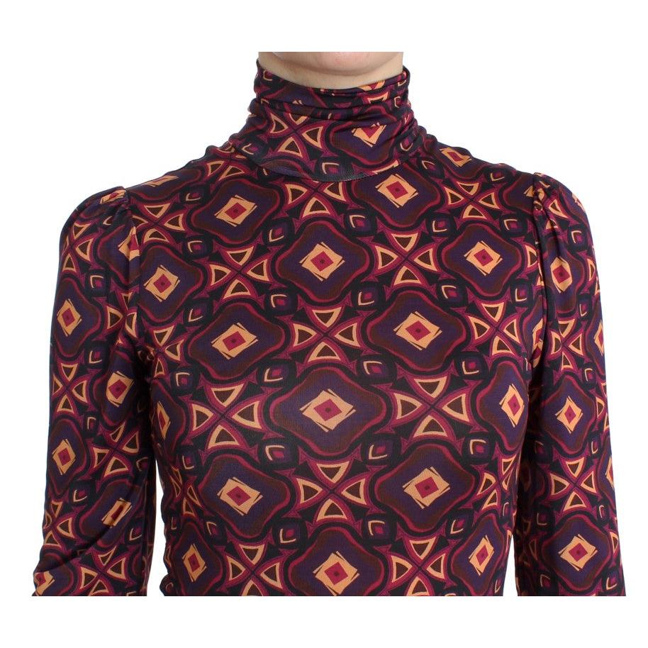 Multicolor Longsleeved Turtleneck Viscose Dress - coffeewithmee2