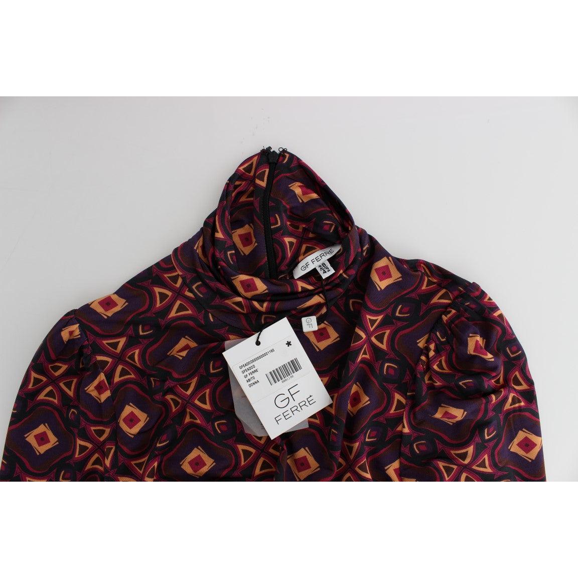 Multicolor Longsleeved Turtleneck Viscose Dress - coffeewithmee2