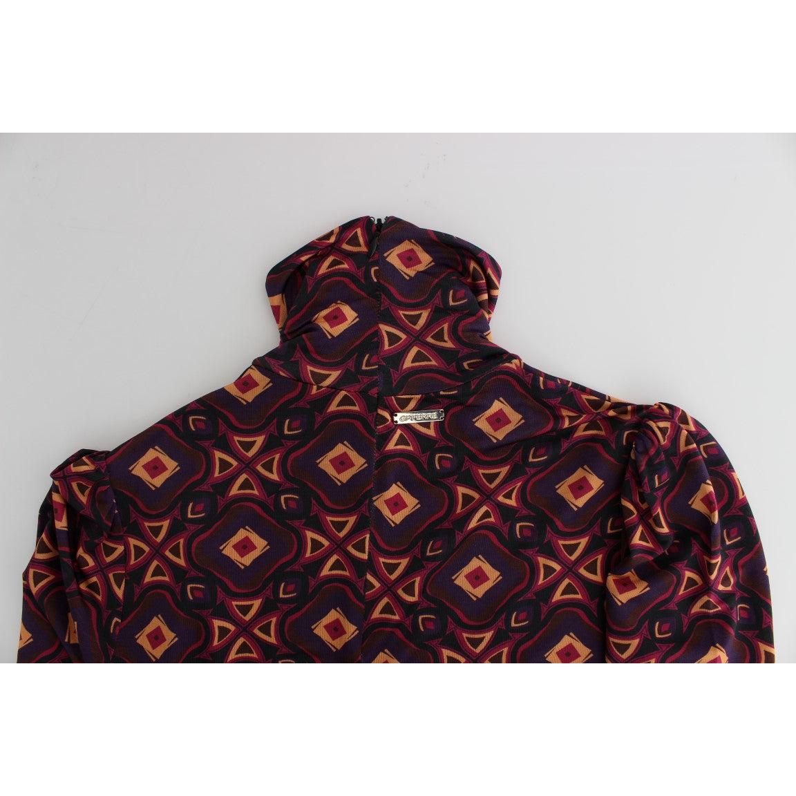 Multicolor Longsleeved Turtleneck Viscose Dress - coffeewithmee2