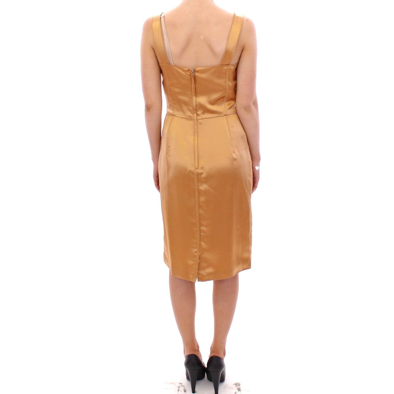 Bronze silk sheath dress - coffeewithmee2
