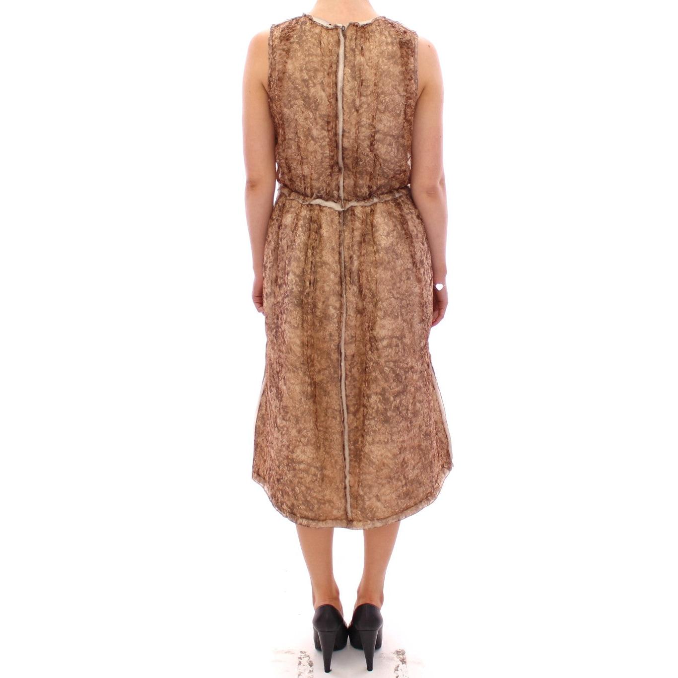 Brown sleeveless silk dress - coffeewithmee2