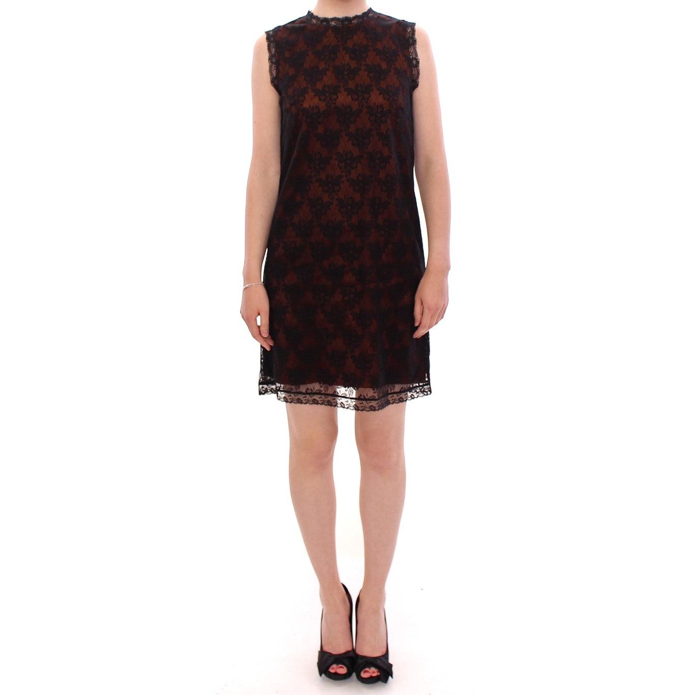 Orange floral lace shift dress - coffeewithmee2