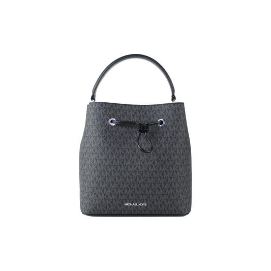 Suri Large Black Signature Bucket Crossbody Drawstring Hobo Handbag - coffeewithmee2