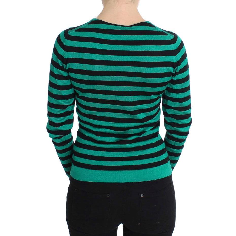 Green Black Silk Cashmere Sweater - coffeewithmee2