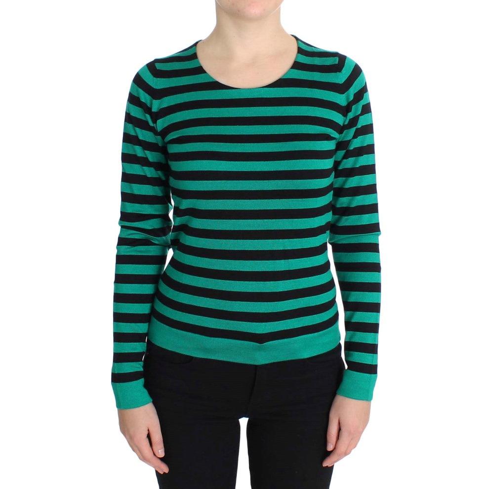 Green Black Silk Cashmere Sweater - coffeewithmee2