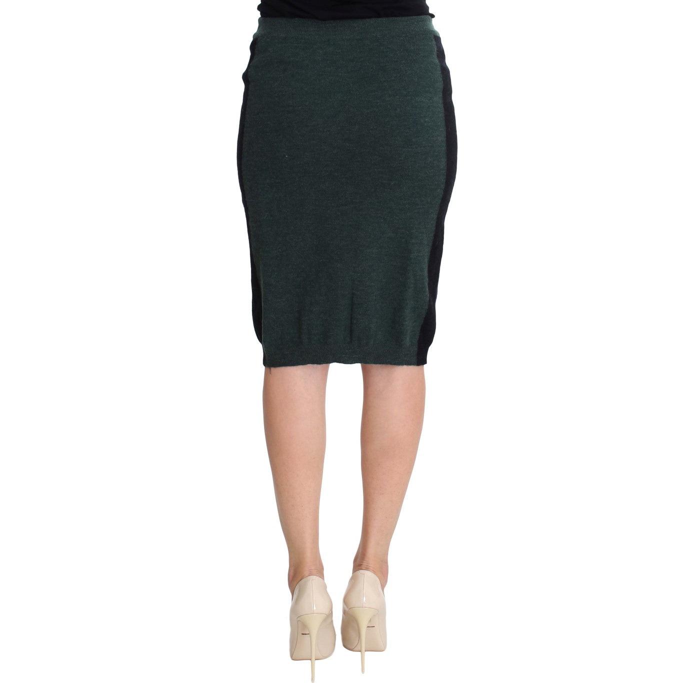 Green Wool Blend Pencil Skirt - coffeewithmee2