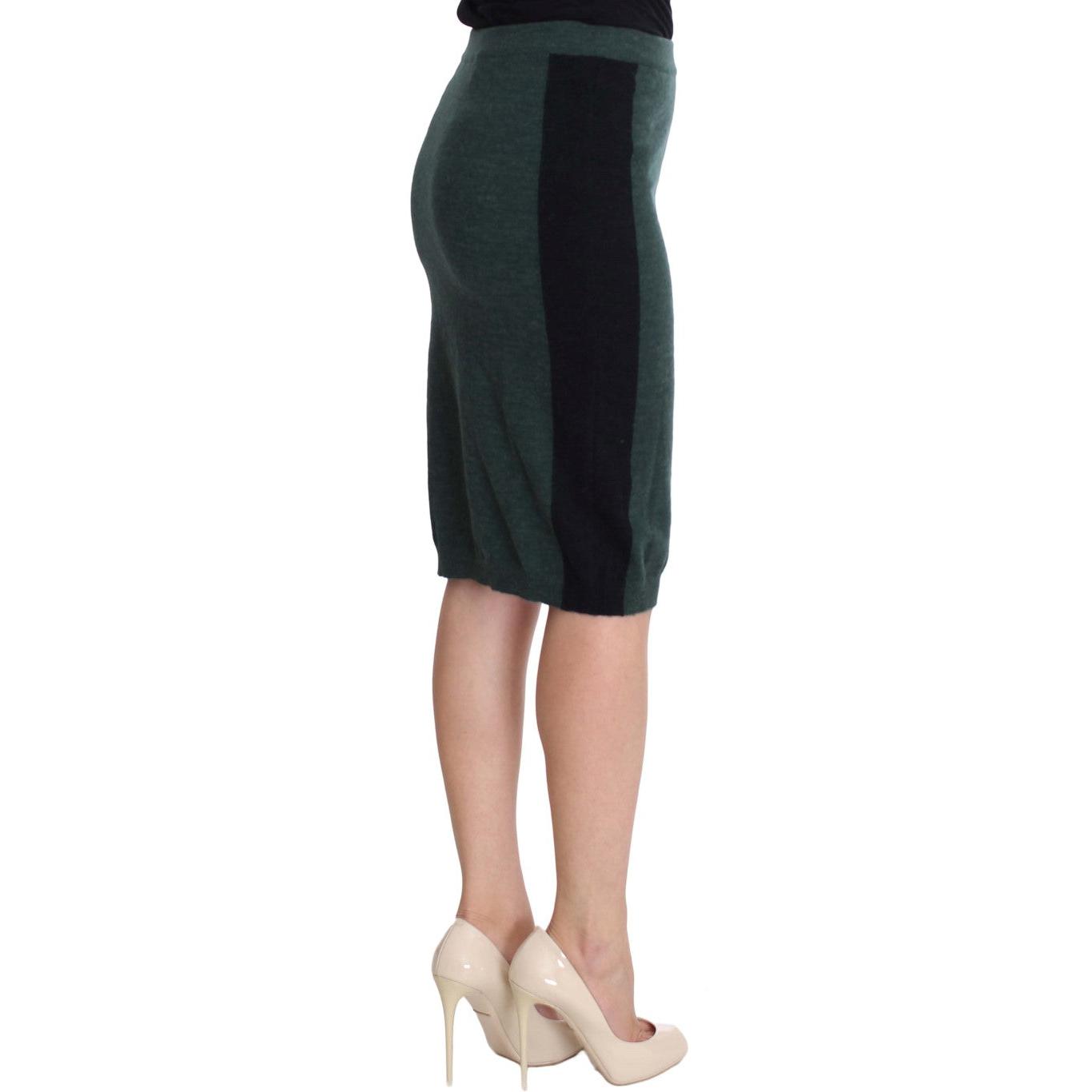 Green Wool Blend Pencil Skirt - coffeewithmee2