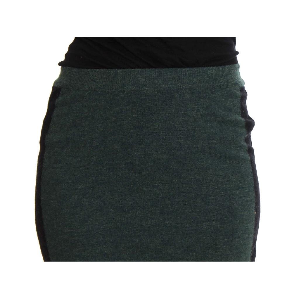 Green Wool Blend Pencil Skirt - coffeewithmee2