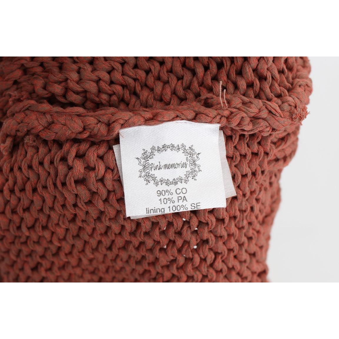 Red Cotton Blend Knitted Sleeveless Sweater - coffeewithmee2