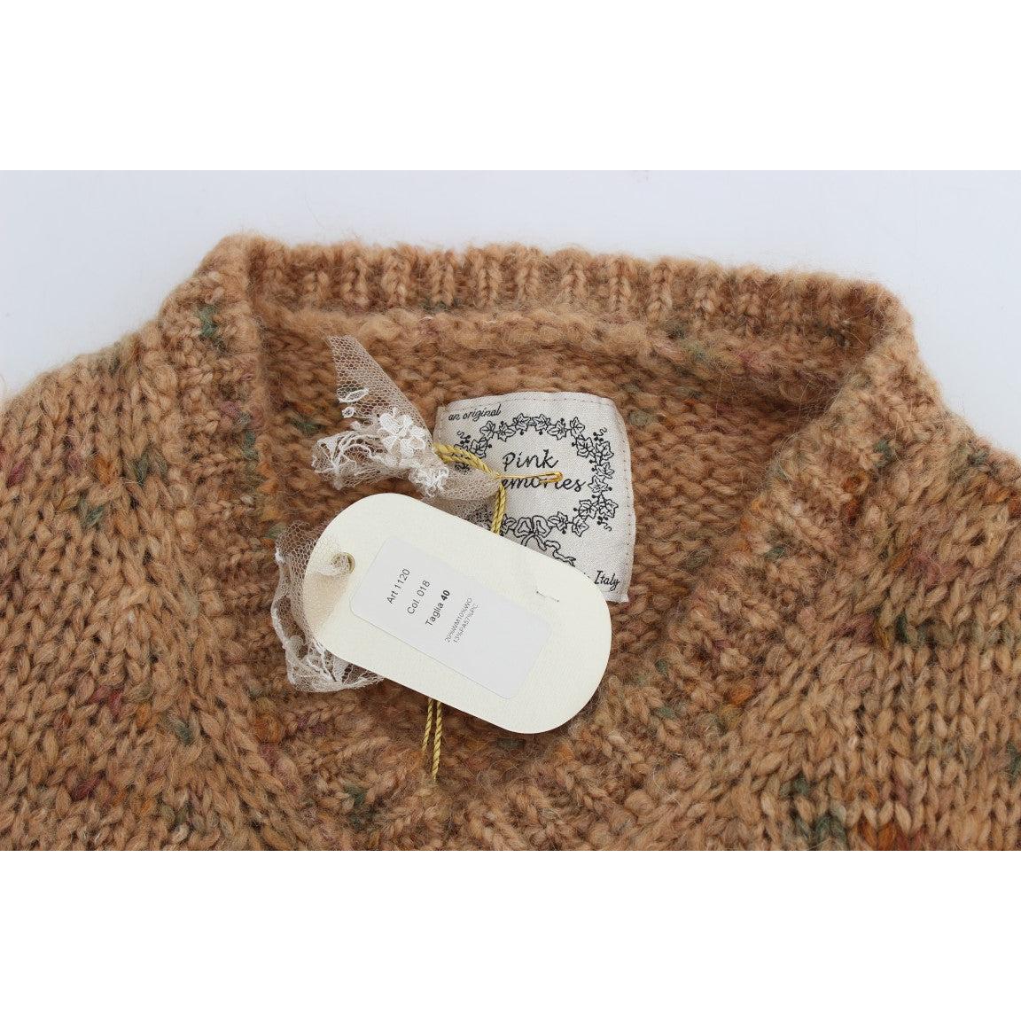 Brown Wool Blend Knitted Oversize Sweater - coffeewithmee2