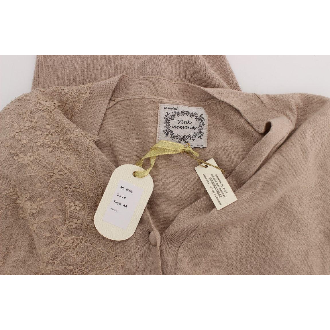 Pink Lace Cotton Cardigan Sweater - coffeewithmee2
