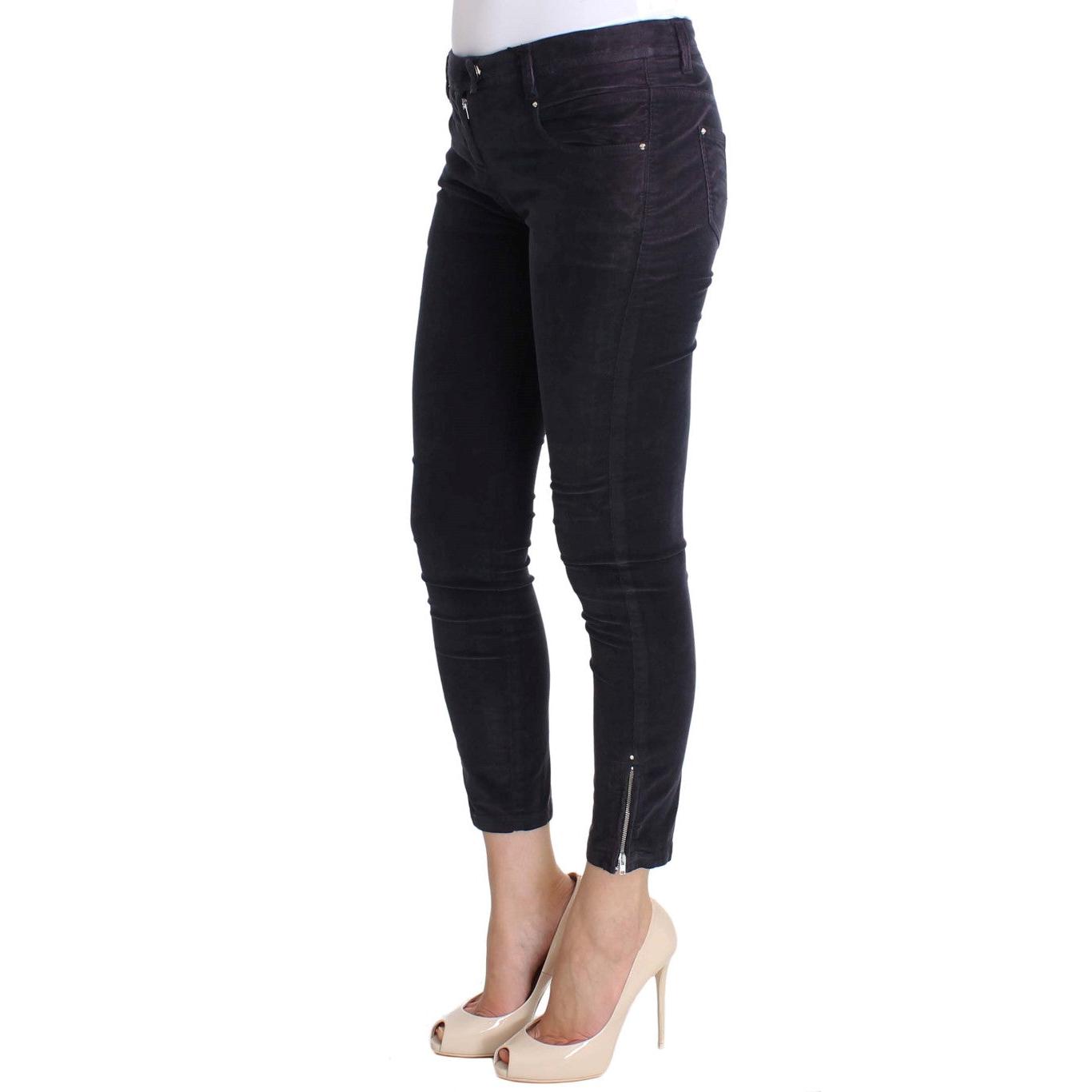 Purple Cropped Corduroys Jeans - coffeewithmee2