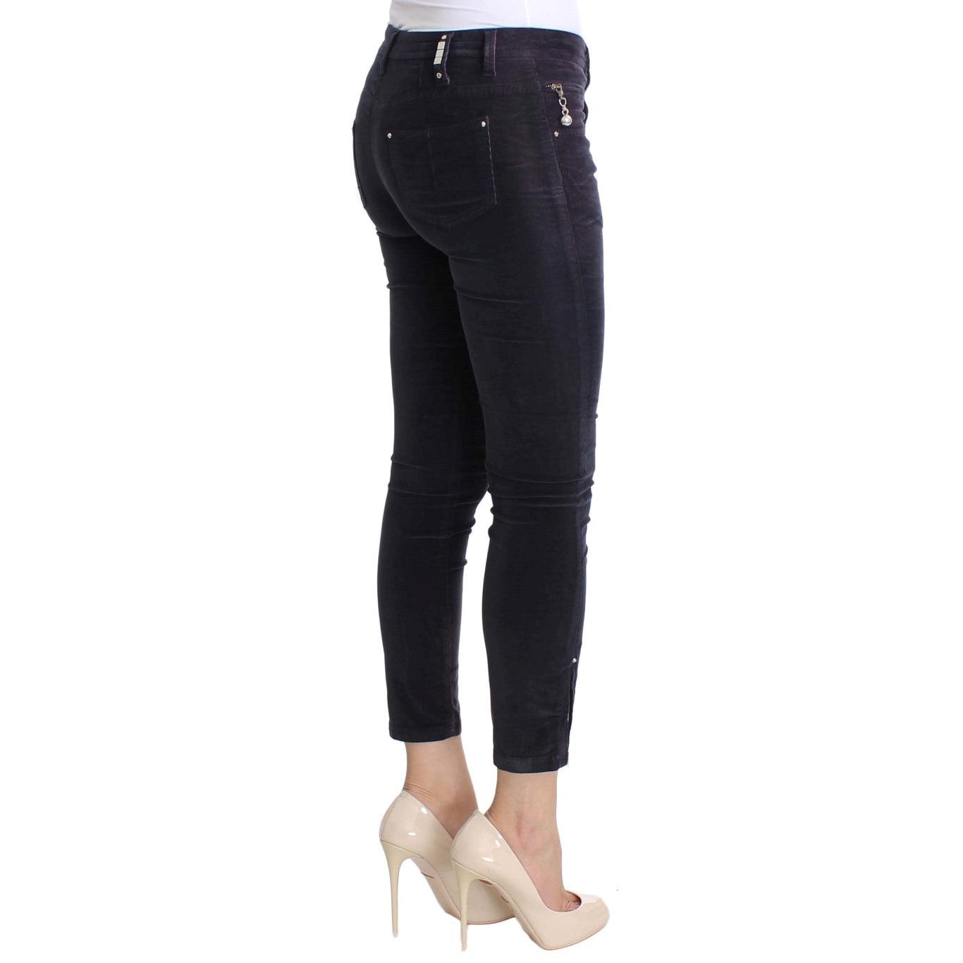 Purple Cropped Corduroys Jeans - coffeewithmee2