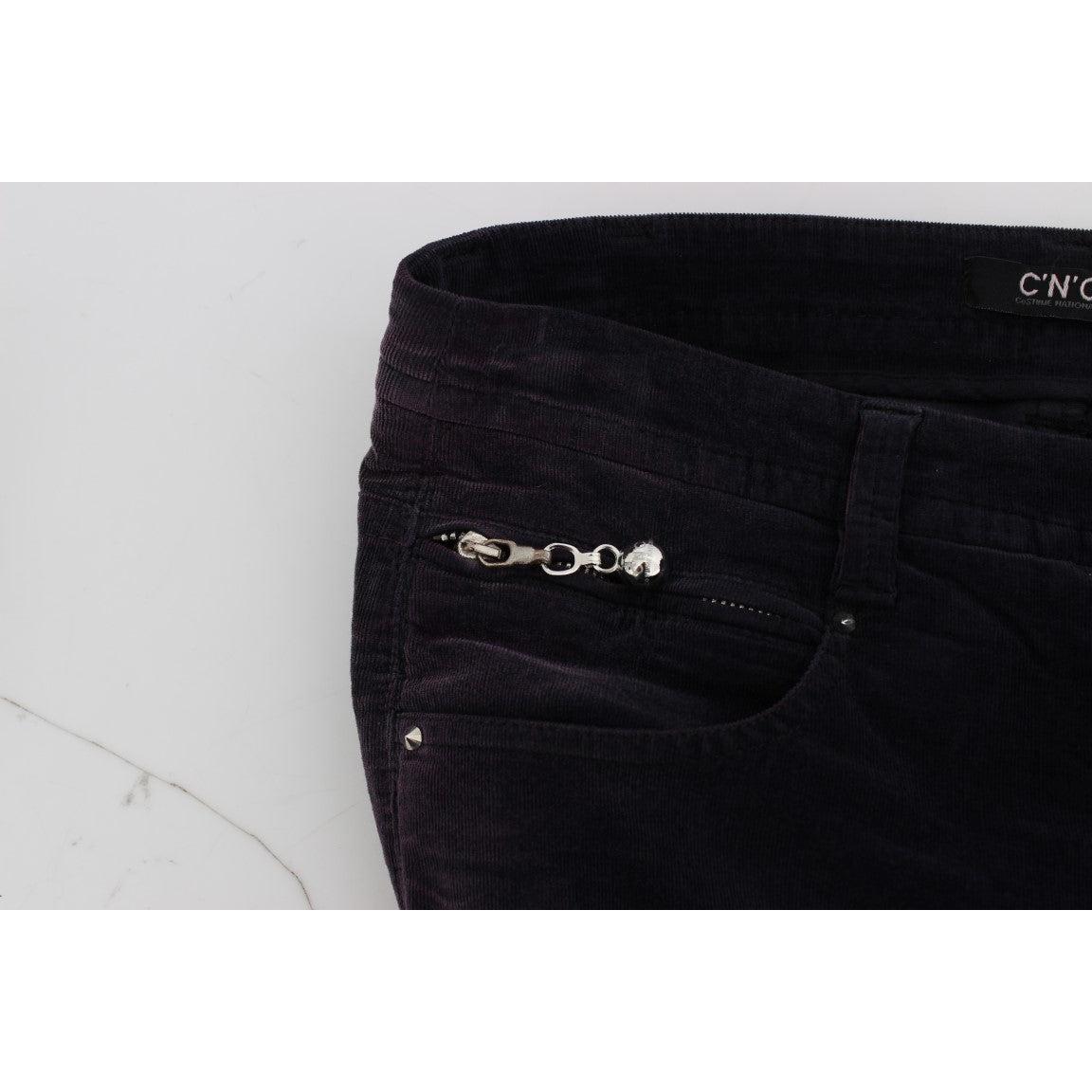 Purple Cropped Corduroys Jeans - coffeewithmee2