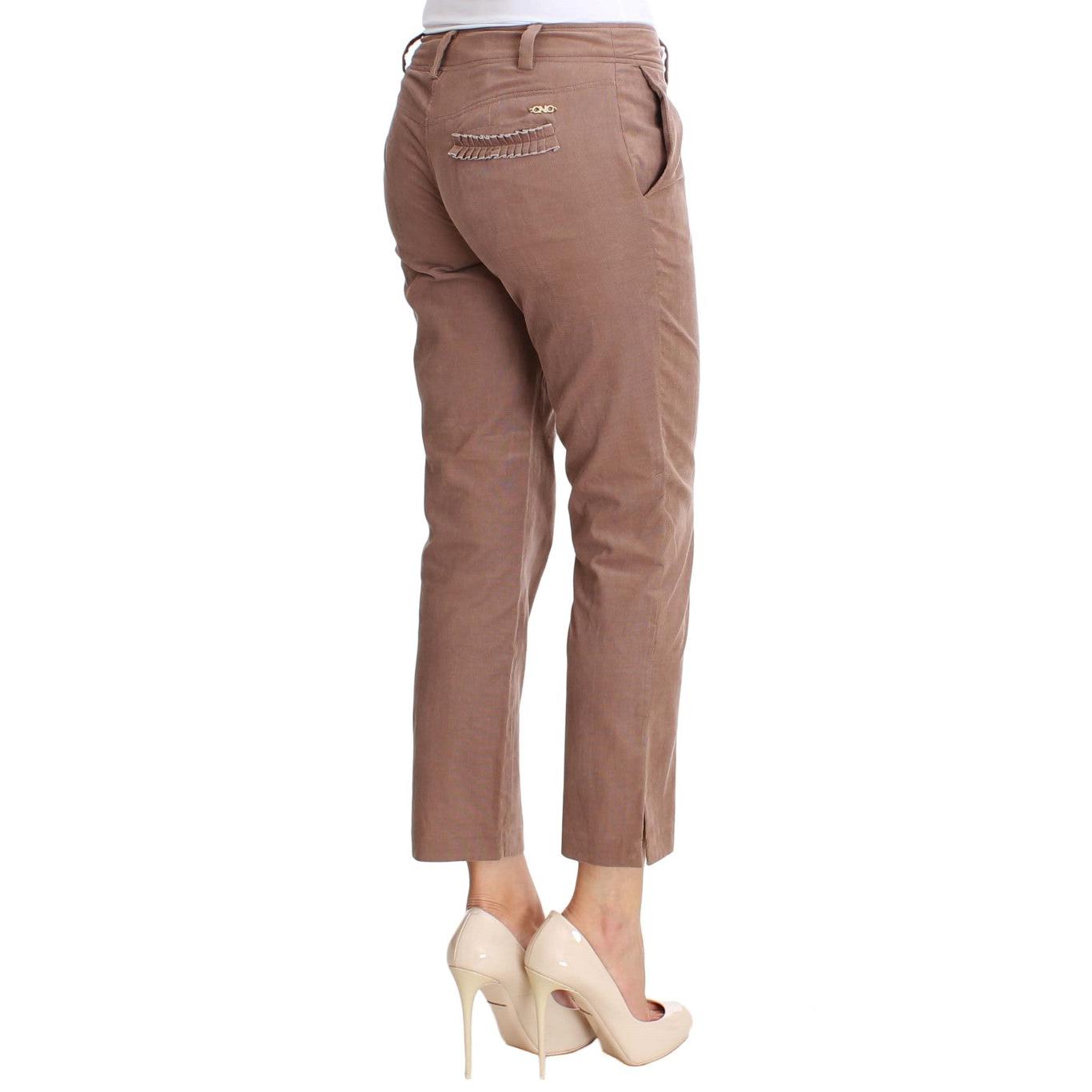 Brown Cropped Corduroys Pants - coffeewithmee2