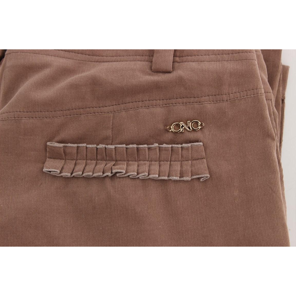 Brown Cropped Corduroys Pants - coffeewithmee2