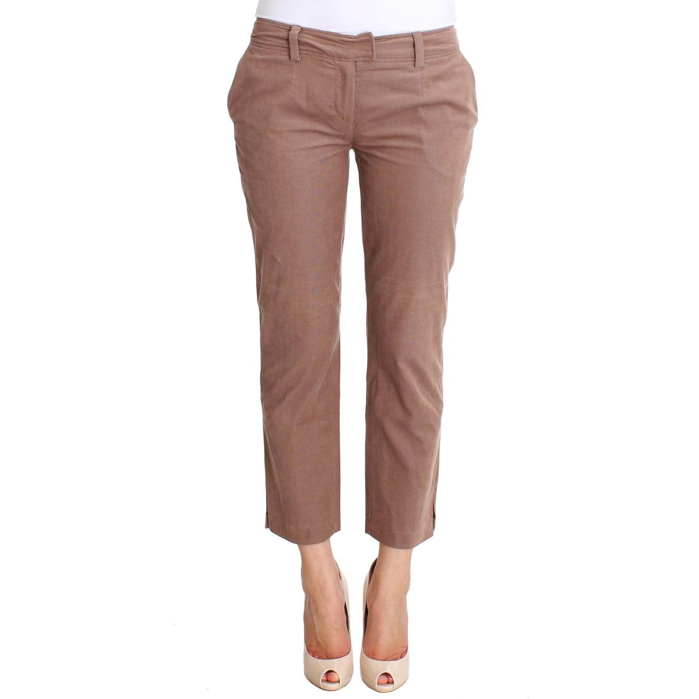 Brown Cropped Corduroys Pants - coffeewithmee2