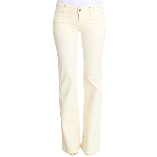 White Cotton Stretch Flare Jeans - coffeewithmee2