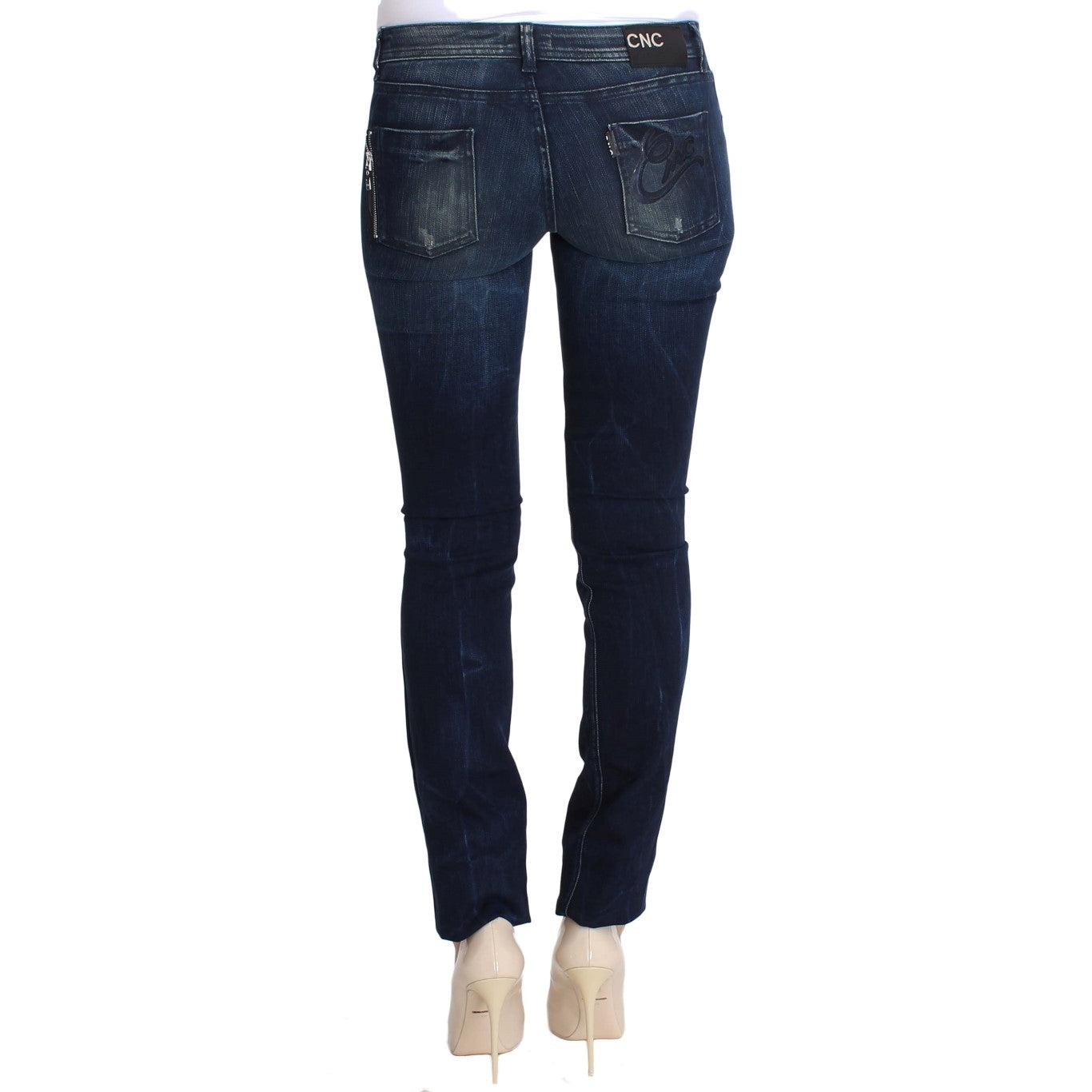 Blue Wash Cotton Slim Fit Skinny Jeans - coffeewithmee2