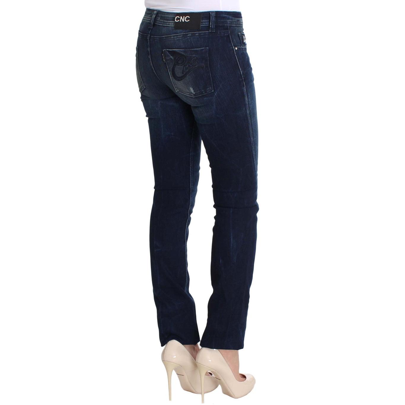 Blue Wash Cotton Slim Fit Skinny Jeans - coffeewithmee2
