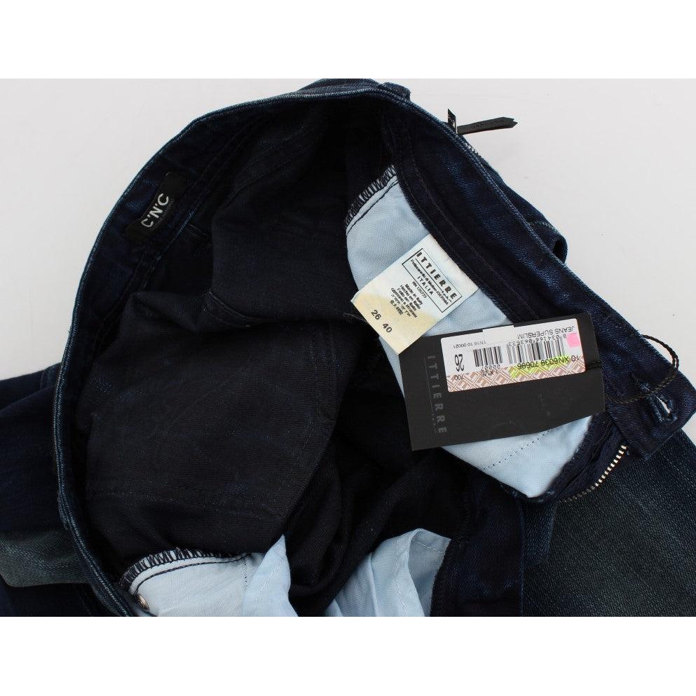 Blue Wash Cotton Slim Fit Skinny Jeans - coffeewithmee2