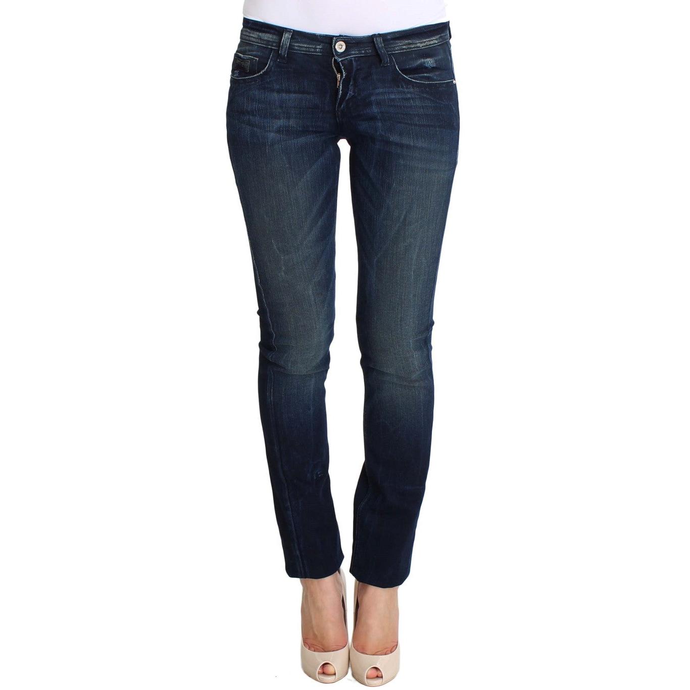 Blue Wash Cotton Slim Fit Skinny Jeans - coffeewithmee2