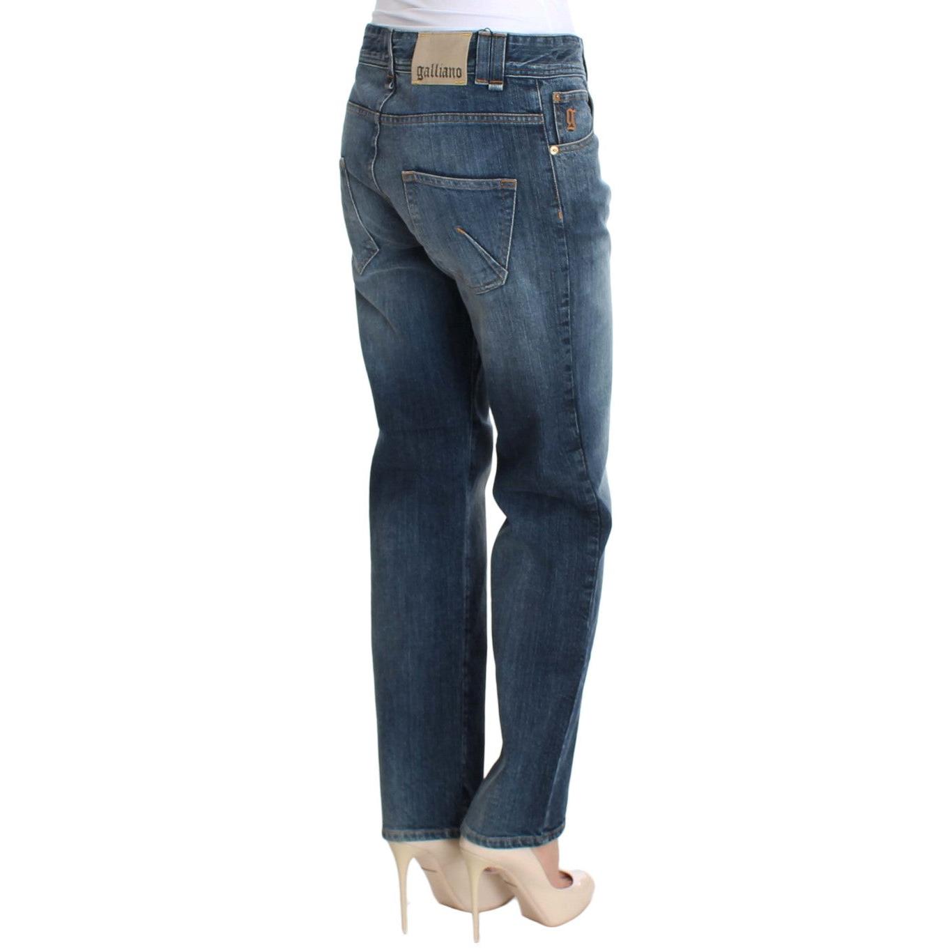 Blue Wash Relaxed Fit Cotton Stretch Denim Jeans - coffeewithmee2