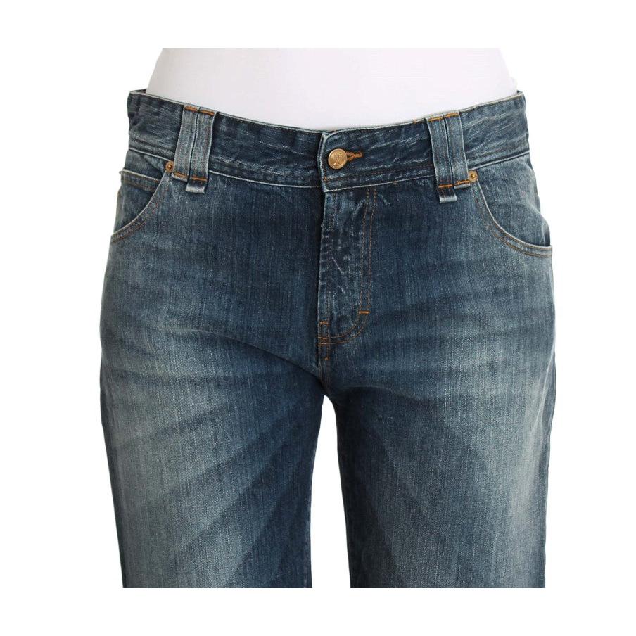 Blue Wash Relaxed Fit Cotton Stretch Denim Jeans - coffeewithmee2