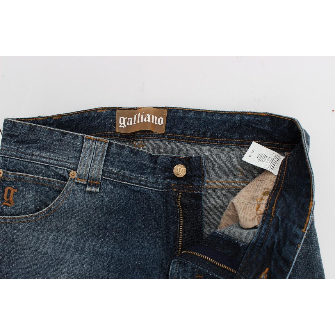 Blue Wash Relaxed Fit Cotton Stretch Denim Jeans - coffeewithmee2