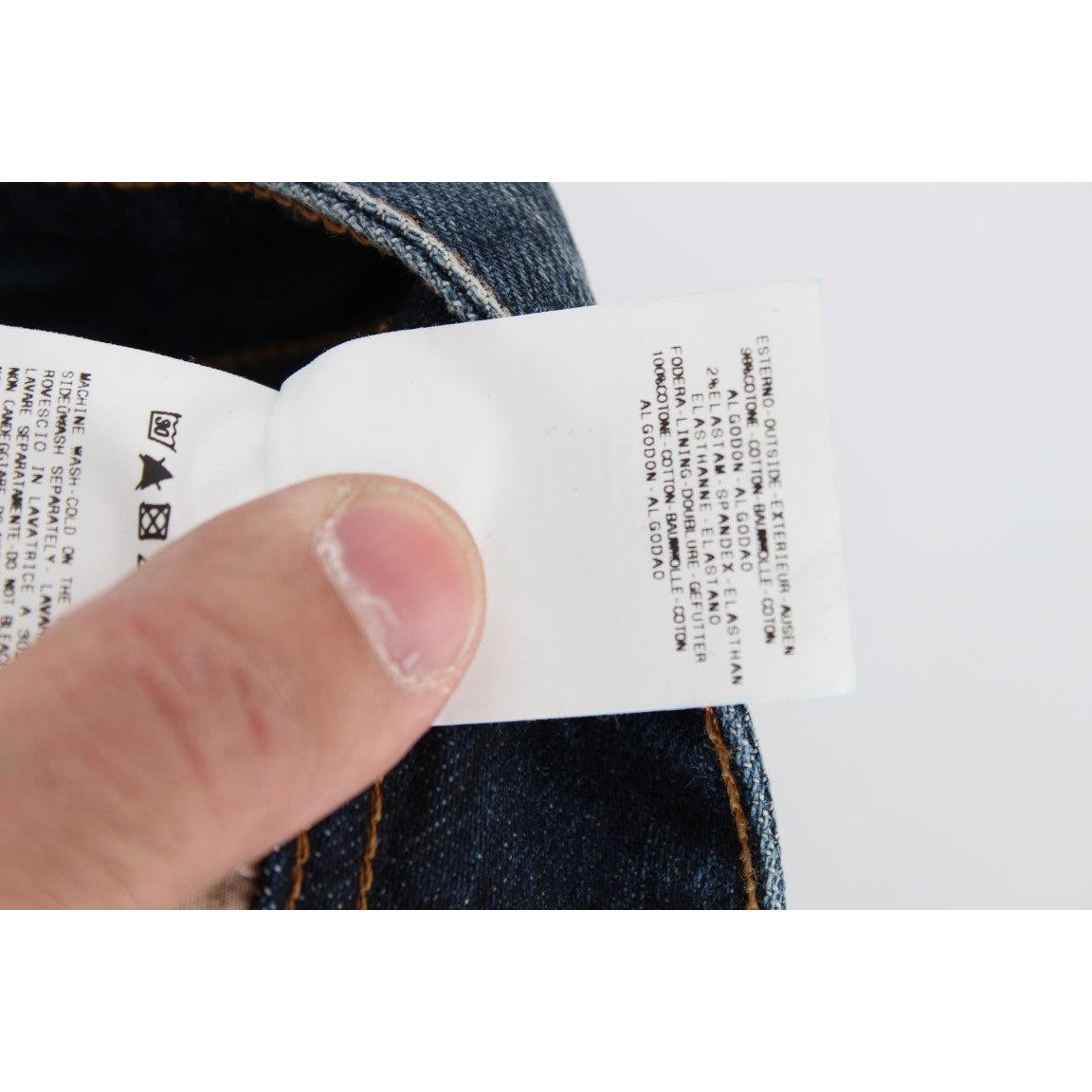 Blue Wash Relaxed Fit Cotton Stretch Denim Jeans - coffeewithmee2