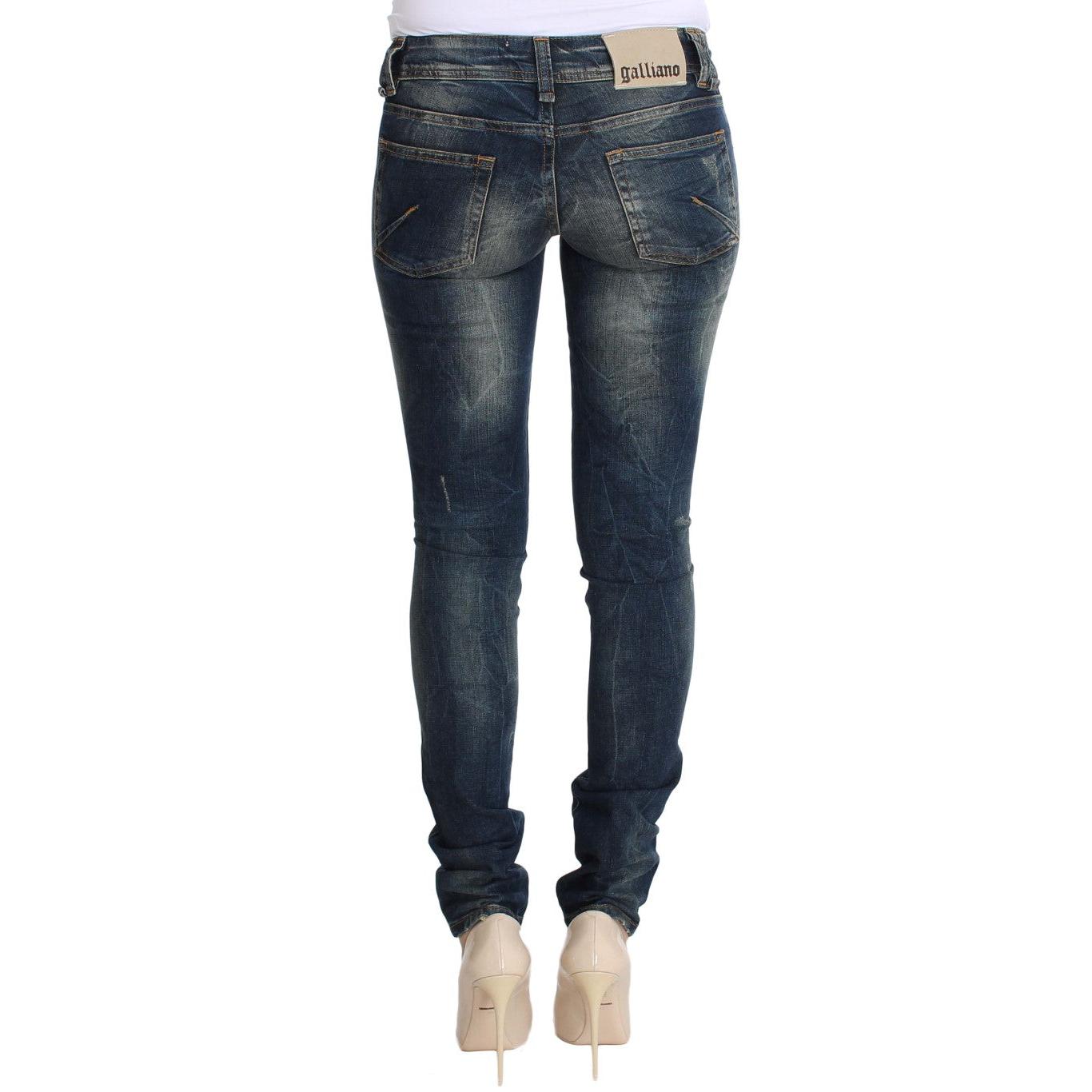 Blue Wash Skinny Low Cotton Stretch Denim Jeans - coffeewithmee2