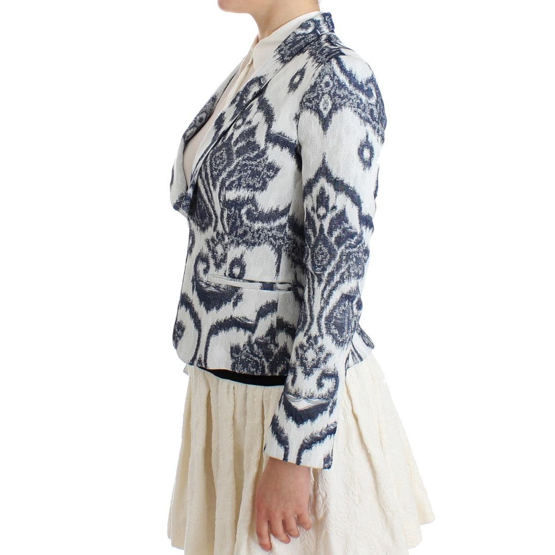 Blue White Blazer Suit Jacket - coffeewithmee2