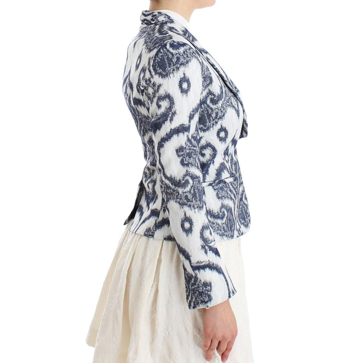 Blue White Blazer Suit Jacket - coffeewithmee2