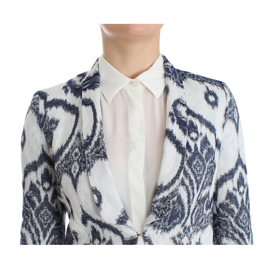 Blue White Blazer Suit Jacket - coffeewithmee2