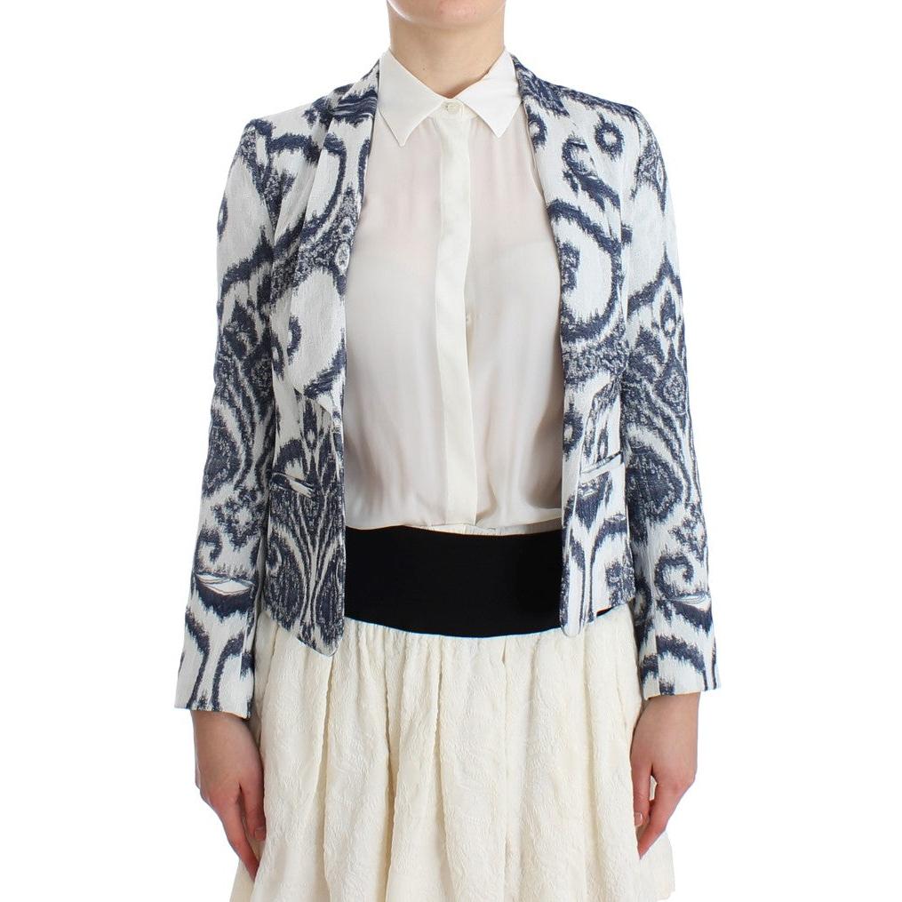 Blue White Blazer Suit Jacket - coffeewithmee2