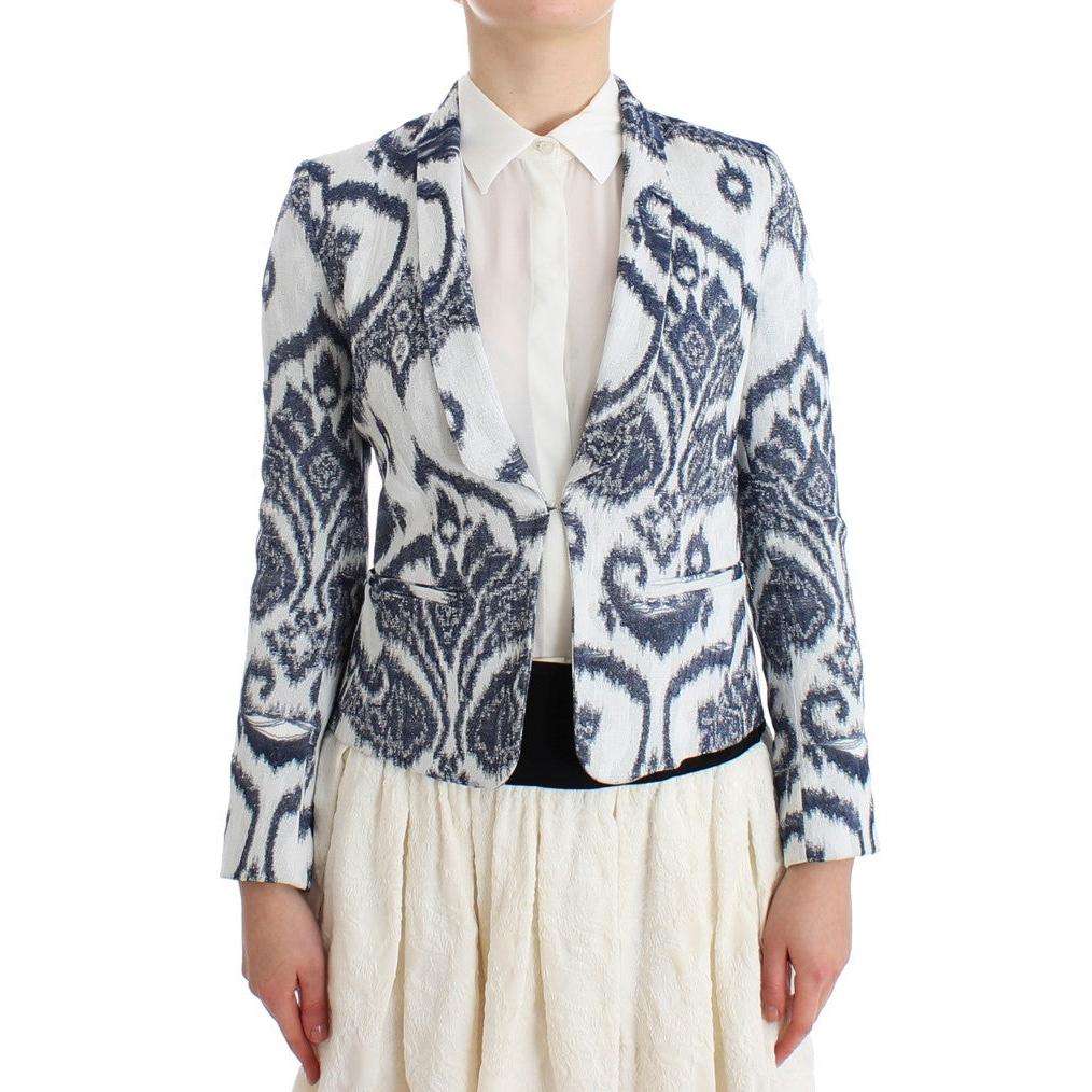 Blue White Blazer Suit Jacket - coffeewithmee2