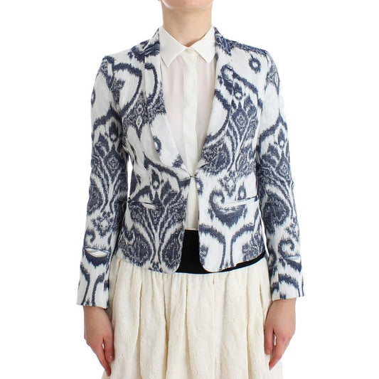 Blue White Blazer Suit Jacket - coffeewithmee2