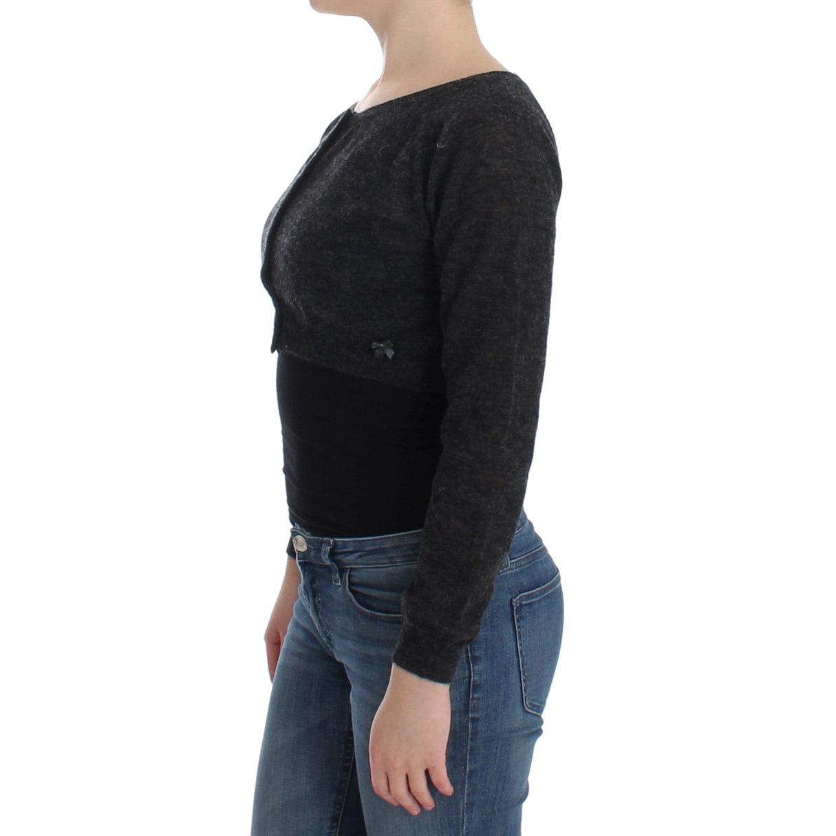 Gray Knit Wool Cardigan Sweater - coffeewithmee2