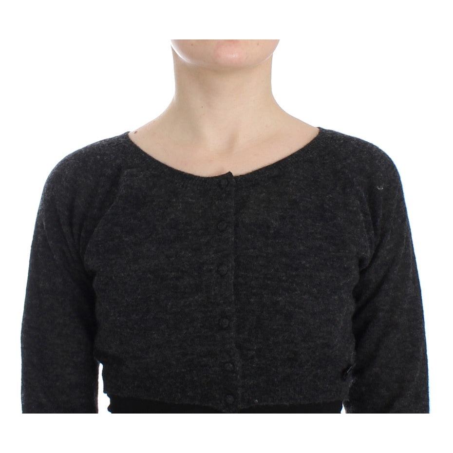 Gray Knit Wool Cardigan Sweater - coffeewithmee2