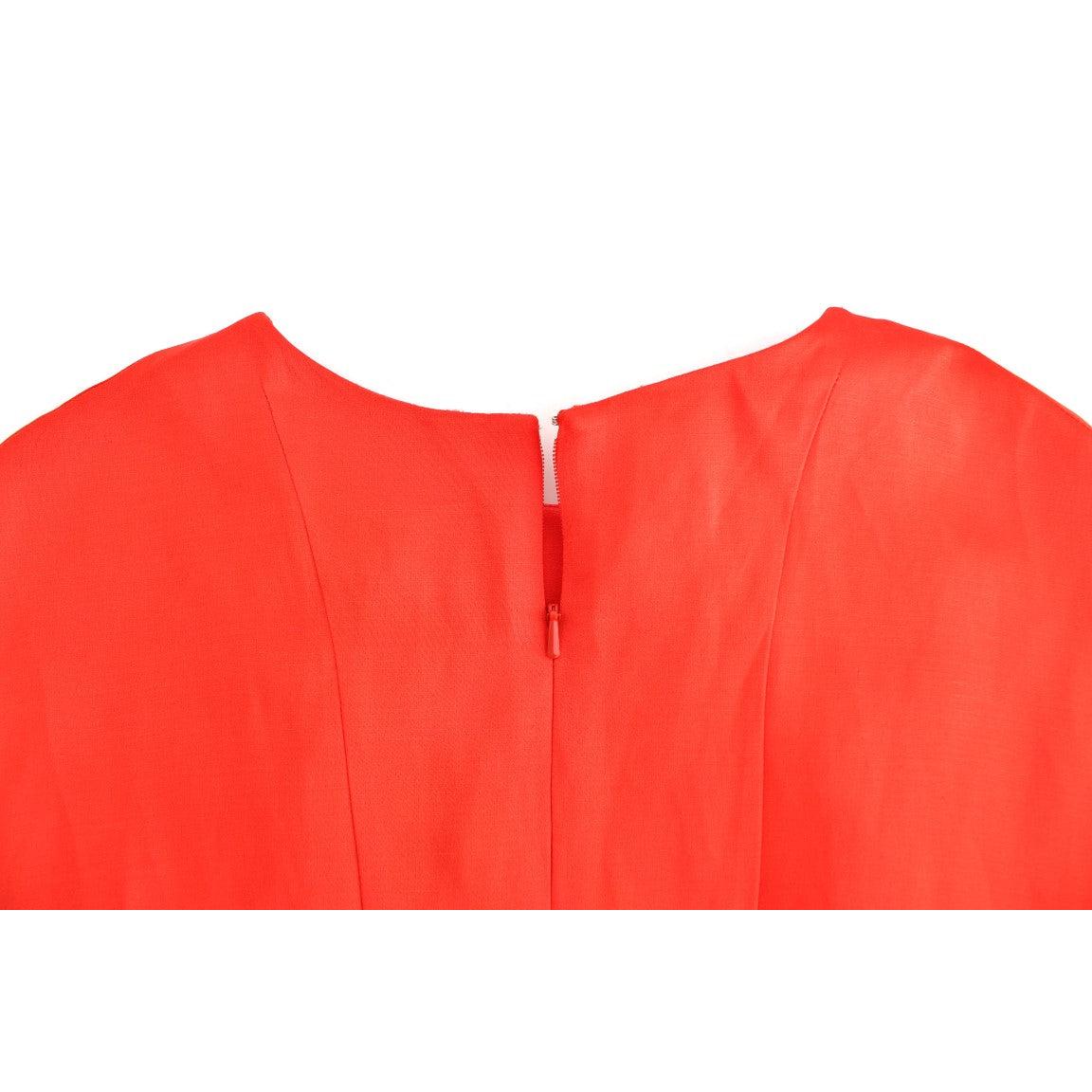 Red Mini Linen 3/4 Sleeve Sheath Dress - coffeewithmee2
