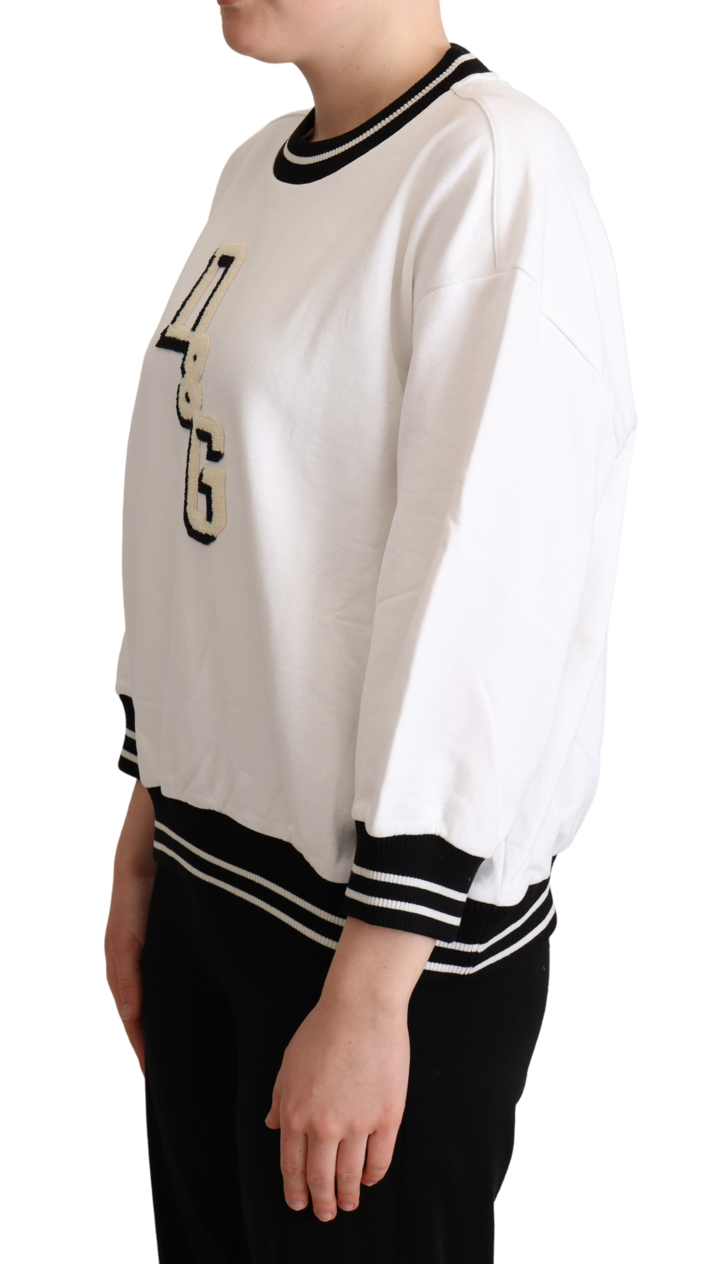 White D&G Crewneck Pullover Sweater