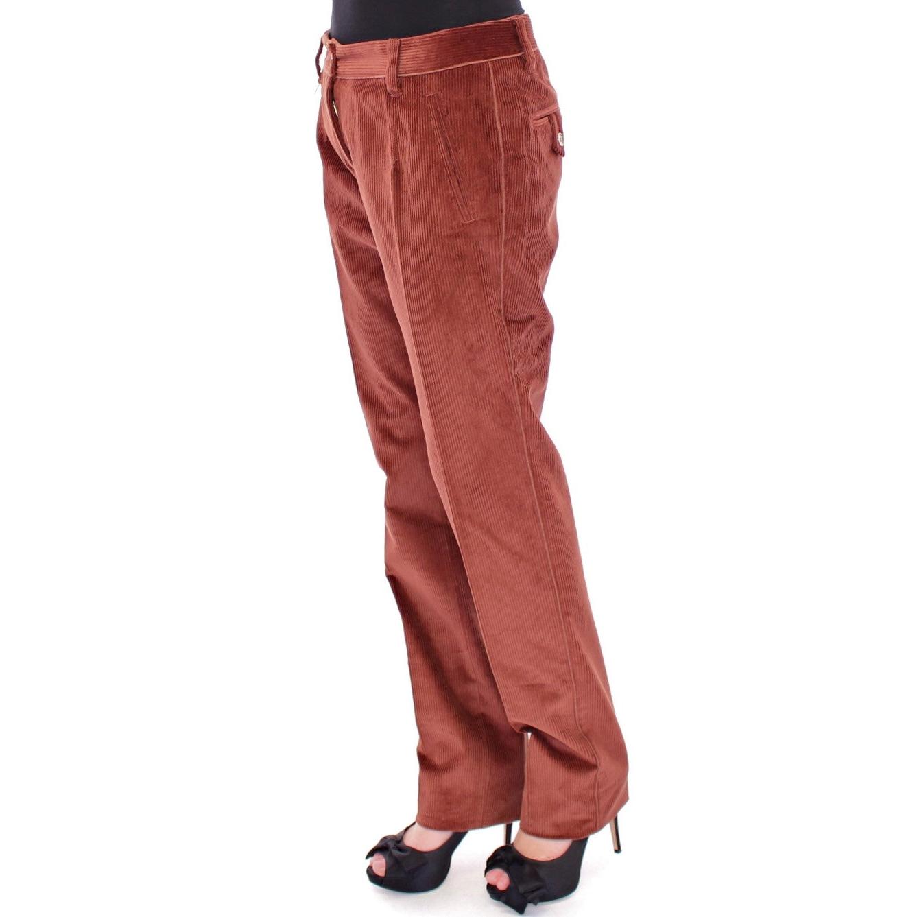 Brown Corduroys Straight Logo Casual Pants - coffeewithmee2